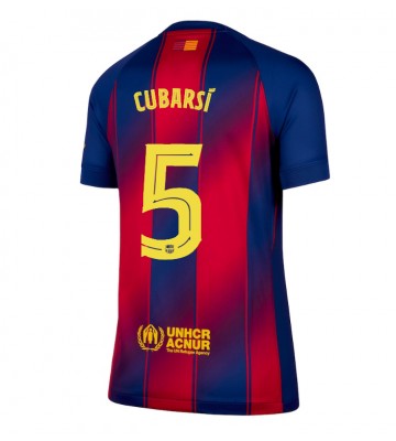 Lacne Ženy Futbalové dres Barcelona Pau Cubarsi #5 2025-26 Krátky Rukáv - Domáci